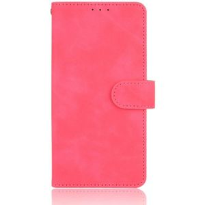 Voor HTC Desire 20 Pro Solid Color Skin Feel Magnetic Buckle Horizontal Flip Calf Texture PU Leather Case met Holder & Card Slots & Wallet(Rose Red)