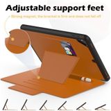 Voor iPad 9.7 Multifunctionele Tablet PC Beschermleerhoes met Bracket & Card Slots & Pen Slot & Wake-up / Sleep Function(Khaki)