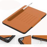 Voor iPad 9.7 Multifunctionele Tablet PC Beschermleerhoes met Bracket & Card Slots & Pen Slot & Wake-up / Sleep Function(Khaki)