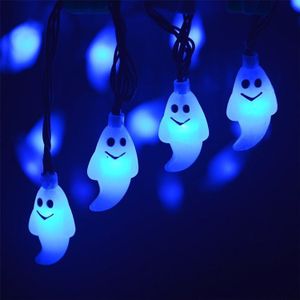 Ghost vorm 30 LEDs outdoor tuin waterdichte kerst Festival decoratie Solar lamp string (blauw)