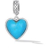 S925 Sterling Silver Heart Turquoise Pendant DIY Bracelet Necklace Accessories