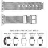 Voor Apple Watch Series 5 & 4 44mm / 3 & 2 & 1 42mm Milanese Stainless Steel Double Buckle Watchband(Zwart)