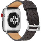 Voor Apple Watch Series 5 & 4 40mm / 3 & 2 & 1 38mm Gevlochten band(zwart)