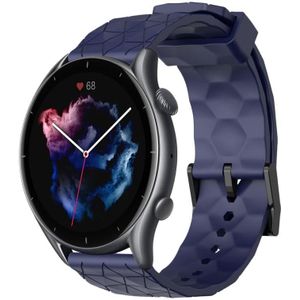 Voor Amazfit GTR 3 22 mm voetbalpatroon effen kleur siliconen horlogeband
