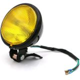 Motorfiets Black Shell Glas Retro Lamp LED Koplamp Modificatie Accessoires (Geel)