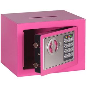 17E Home Mini Electronic Security Lock Wall Cabinet Safety Box met Coin-operated Function (Pink)