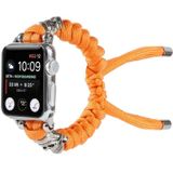 Skull Umbrella Cord Gevlochten horlogebandje voor Apple Watch Series 6 & SE & 5 & 4 40mm / 3 & 2 & 1 38mm(oranje)