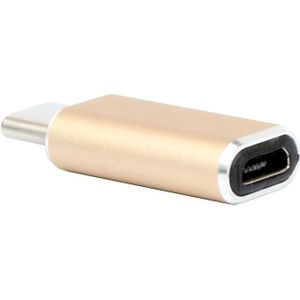 Aluminium Micro USB naar USB 3.1 Type-C Converter Adapter voor Nokia N1  MacBook 12 inch  Xiaomi Mi 4C  LeTV Smartphone (goudkleurig)