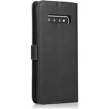For Samsung Galaxy S10+ Calf Texture 2 in 1 Detachable Magnetic Back Cover Horizontal Flip Leather Case with Holder & Card Slots & Wallet & Photo Frame(Black)