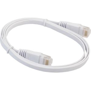 1m CAT6 ultra-dunne platte Ethernet LAN netwerkkabel  Patch leiden RJ45 (wit)