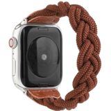Elastische geweven horlogeband voor Apple Watch Series 6 & SE & 5 & 4 40mm / 3 & 2 & 1 38mm  Lengte:160mm(Koffie)