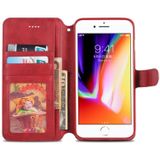 Voor iPhone 6 / 6s AZNS Calf Texture Magnetic Horizontal Flip PU Leather Case met Houder & Card Slots & Photo Frame(Red)