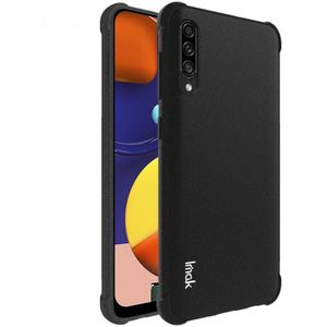 Voor Galaxy A50s / A30s IMAK All-inclusive Shockproof Airbag TPU Case  met Screen Protector (Mat Zwart)