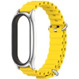 Voor Xiaomi Mi Band 6 / 5 / 4 / 3 MIJOBS PLUS Marine siliconen ademende horlogeband (geel zilver)