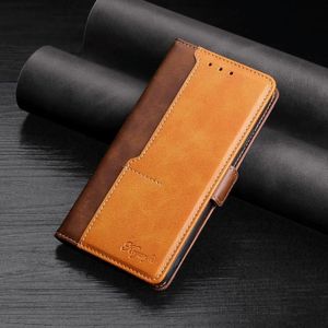 Voor Xiaomi Mi 8 Retro Texture Contrast Color Side Buckle Horizontal Flip Leather Case met Holder & Card Slots & Wallet (Brown)