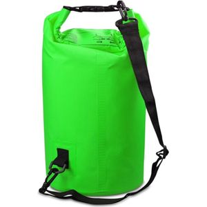 Outdoor waterdichte dubbele schoudertas droge zak PVC vat tas  capaciteit: 20L (groen)