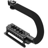 PULUZ U/C vorm draagbare Handheld DV beugel stabilisator + Video Shotgun microfoon Kit met koude schoen statiefkop voor alle SLR camera's en Home DV-Camera