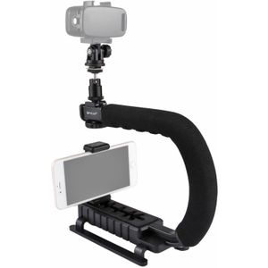 PULUZ U/C vorm draagbare Handheld DV beugel stabilisator + Video Shotgun microfoon Kit met koude schoen statiefkop voor alle SLR camera's en Home DV-Camera