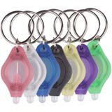 2 PC'S Mini Pocket sleutelhanger zaklamp Micro LED squeeze licht Outdoor Camping ultra heldere noodsleutel ring licht toorts lamp (blauw)