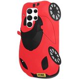 Voor Samsung Galaxy S22 Ultra 5G Crossbody Cartoon Silicone Phone Case (Racing Car)