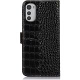 Voor Motorola Moto E32 4G Crocodile Top Layer Cowhide Lederen telefoonhoesje