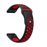 Voor Garmin Instinct 2 Solar Sports ademende siliconen horlogeband (zwart + rood)