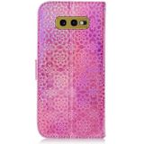 Voor Galaxy S10e effen kleur kleurrijke magnetische Buckle horizontale Flip PU lederen draagtas met houder & kaartsleuven & portemonnee & Lanyard (roze)