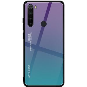 Voor Xiaomi Redmi Note 8 gradint kleur glas geval (donker paars)