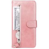 For Samsung Galaxy A82 5G Fashion Calf Texture Zipper Horizontal Flip Leather Case with Holder & Card Slots & Wallet(Rose Gold)