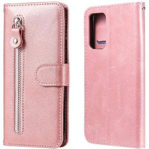 For Samsung Galaxy A82 5G Fashion Calf Texture Zipper Horizontal Flip Leather Case with Holder & Card Slots & Wallet(Rose Gold)