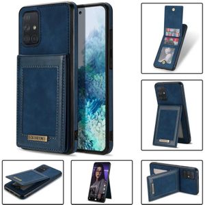 Voor Samsung Galaxy A51 4G N.Bekus Verticale Flip Card Slot RFID Telefoon Case (Blauw)