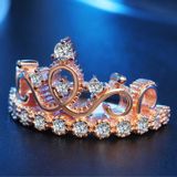 Prinses Koningin Crown-vormige Rose vergulde Zirkonia Ring  US maat: 5  Diameter: 15 7 mm  omtrek: 49 3 mm (Rose goud)
