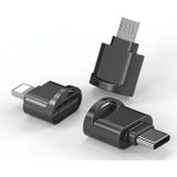 USB-C / Type-C naar TF-kaartadapter Mini TF-kaartlezer (zwart)