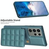 Voor Samsung Galaxy S23 Ultra 5G Grid Card Slot Houder Telefoon Case(Groen)