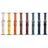 Microfiber lederen pin gesp horloge riem voor Apple Watch Series 7 45mm / 6 & SE & 5 & 4 44mm / 3 & 2 & 1 42mm
