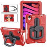 Voor iPad mini 6 2021 Shield 360 Rotatie Handvat EVA Schokbestendige PC Tablet Case (Rood Zwart)