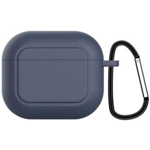 Siliconen schokbestendig deksel met metalen gesp voor Airpods 3 (Midnight Blue)