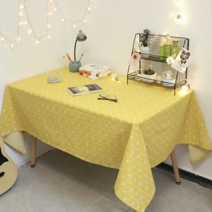 Vierkante geruite tafelkleed meubilair tabel stofbestendig decoratie doek  grootte: 130x180cm (geel)