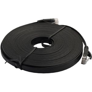 10m CAT6 ultra-dunne platte Ethernet LAN netwerkkabel  Patch leiden RJ45 (zwart)