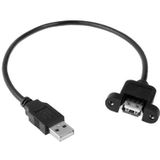 USB 2.0 Mannetje naar vrouwtje Type A Panel Kabel  Lengte: 30 cm