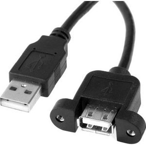 USB 2.0 Mannetje naar vrouwtje Type A Panel Kabel  Lengte: 30 cm