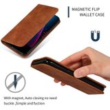 Retro huid feel Business magnetische horizontale Flip lederen case voor Samsung Galaxy A8 plus 2018 ?? (bruin)