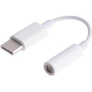 9cm USB-C/type-C male naar 3 5 mm audio Female adapter Converter (wit)