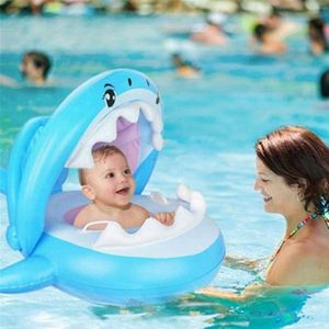 PVC Opblaasbare Childrens Zwemmen Ring Play Water Toys Opblaasbare Shark Shade Seat  Grootte: 95 x 78 x 70cm