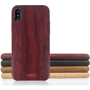 MOFI voor iPhone X Element serie hout textuur zachte beschermende back cover Case(Wine Red)