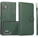 For Samsung Galaxy Note10+ Calf Texture 2 in 1 Detachable Magnetic Back Cover Horizontal Flip Leather Case with Holder & Card Slots & Wallet & Photo Frame(Green)