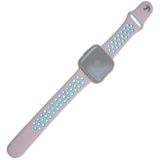 Voor Fitbit versa 3 tweekleurige siliconenvervangingsriem horlogeband (roze blauw)