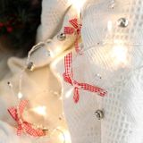 2m 20LEDs Christmas String Lights Christmas Bells Ball Decoration Lamp  Style: Lattice Bowknot Bell
