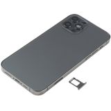 Batterij achterklep montage (met zijtoetsen  luide luidspreker  motor  cameralens  kaartlade  aan / uit-knop + volumeknop + oplaadpoort + draadloze oplaadmodule) voor iPhone 12 Pro (zwart)