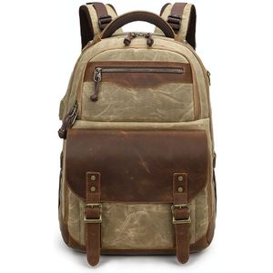 K813 Retro SLR Camera Bag Canvas Shoulder Computer Camera Bag(Khaki)